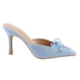 thumbnail image 1 of 【ORDER-92】Women's Heeled Mules Pointed Toe Laces Slip On Sandals Kitten Heels Party Footwear Walking Shoes Girl Shoe Comfort, 1 of 9