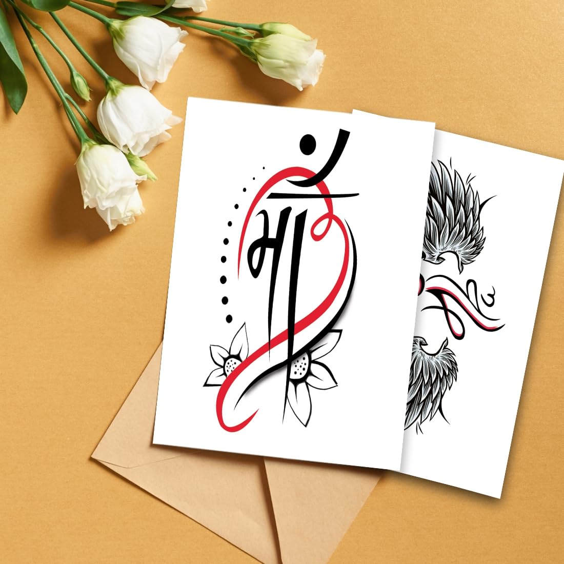 Maa Sticker Red ORDERSHOCK Om Maa Wings Temporary Tattoo Sticker For Male And Female ...