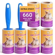Yecaye Extra Sticky Lint Roller 6 Pack, 660 Sheets Total