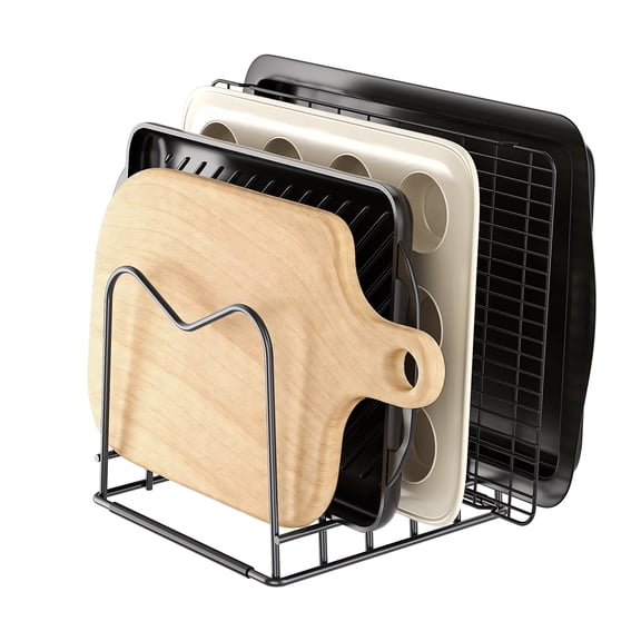 ORDORA Cutting Board Holder Stand and Baking Sheet Rack  for Cabinet, Kitchen Organizer for Boards, Baking Sheets, Lids and Skillets, Pot and Pan Organizer inside Cabinet, 1 Pack