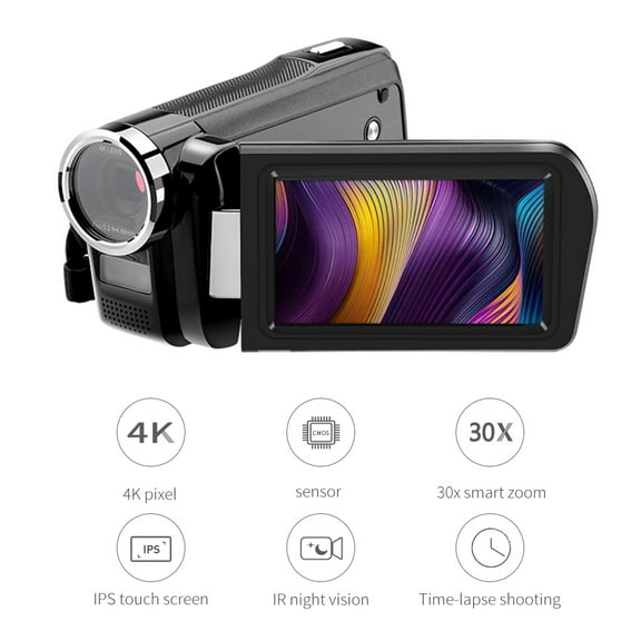 ORDRO Camcorder,48MP 30X IR 4K Video Camera 3.0 Inch IPS Camera DV 48MP DV 48MP 30X IR Vision 3.0 Video Camera DV Inch IPS Battery dsfen