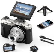 ORDRO 64MP Digital Cameras for Photography 4K Compact Vlogging Camera 6X Optical Zoom Flash Light