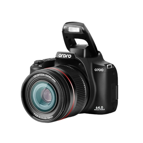 ORDRO G700 4K Digital Camera WiFi Digital Video Camera Camcorder 64MP 3.0 Inch IPS Screen 12X Optical Zoom Auto/Manual Focus Built-in Flash Battery Electronic Stabilization with Strap for Vlogging