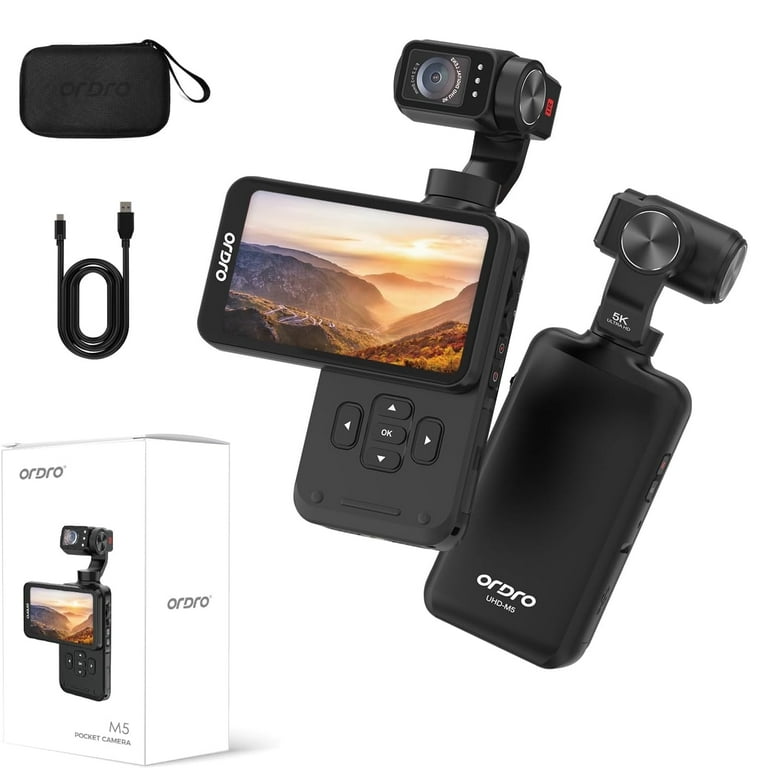 ordro M5 ポケットカメラ　高級 ORDRO M5 Pocket Gimbal Camera – 5K Stabilized Vlog Camera with