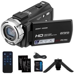 ORDRO Camcorder Video Camera HDV-V12 1080P Infrared Night Vision 16X Zoom Digital Vlogg Camera