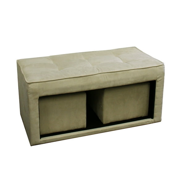 ORE International 16.5"H Storage Ottoman 2 Hidden Seating