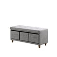 thumbnail image 1 of ORE International 17.5" Appleby Slate Gray Tufted Bench w/ Storage Basket Drawers, 1 of 4