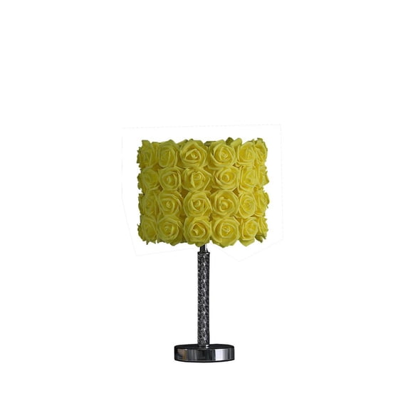 ORE International 18.25" Yellow Roses in Bloom Acrylic / Metal Table Lamp