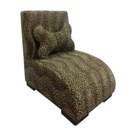 22.75" Tall Lounge Upholstery Dog Bed, Leopard Patterned Design
