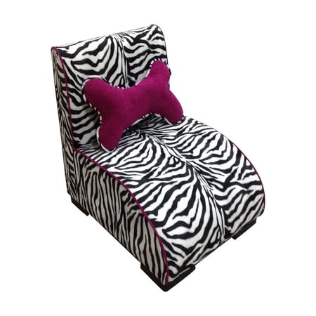22.75" Tall Lounge Upholstery Dog Bed, Zebra Patterned Design