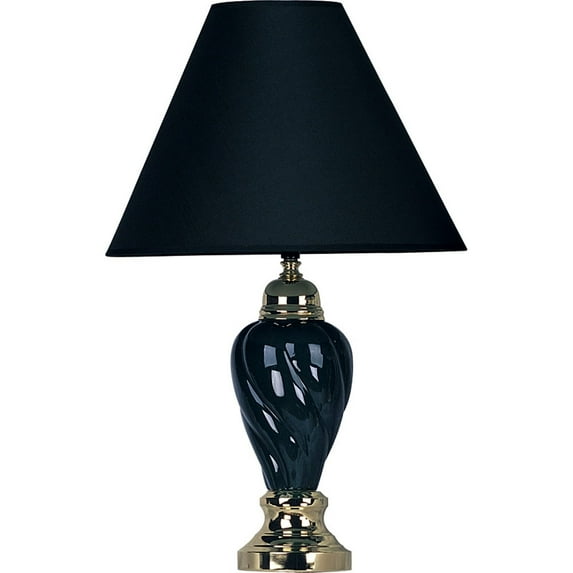 Ore Furniture 6116BK 22 in. Ceramic Table Lamp - Black