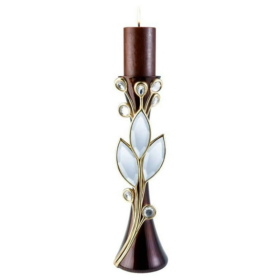 ORE International 18" Tall Polyresin Laurel Candleholder in Bronze