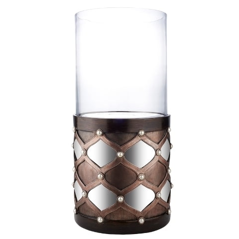 ORE international, Inc. 22"H Arabesque Mirror Floor Candleholder