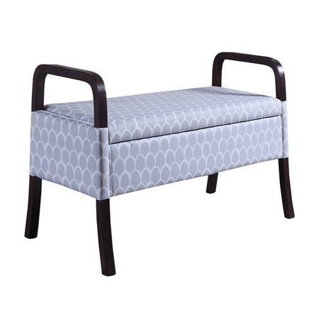 ORE International 23.25" Tall Polyurethane Wooden Storage Seat in Blue