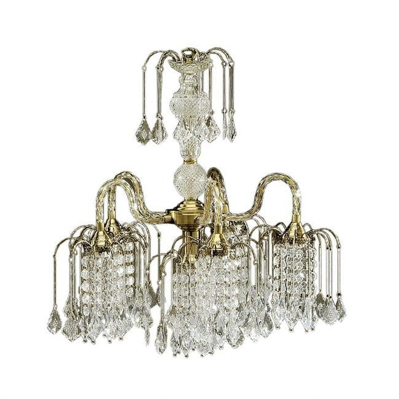 Elegant Antique Brass 5-Light Candlestick Chandelier with Crystal Accents