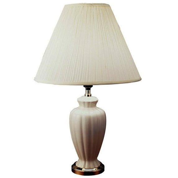 ORE International 26" Ceramic Table Lamp - Ivory-Color:Ivory
