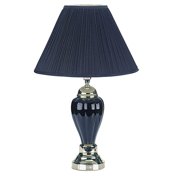 ORE International 27" Ceramic Table Lamp, Black