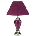 thumbnail image 1 of 27" Tall Ceramic Table Lamp, Urn-Shaped with Burgundy finish, Linen Shade, 1 of 2