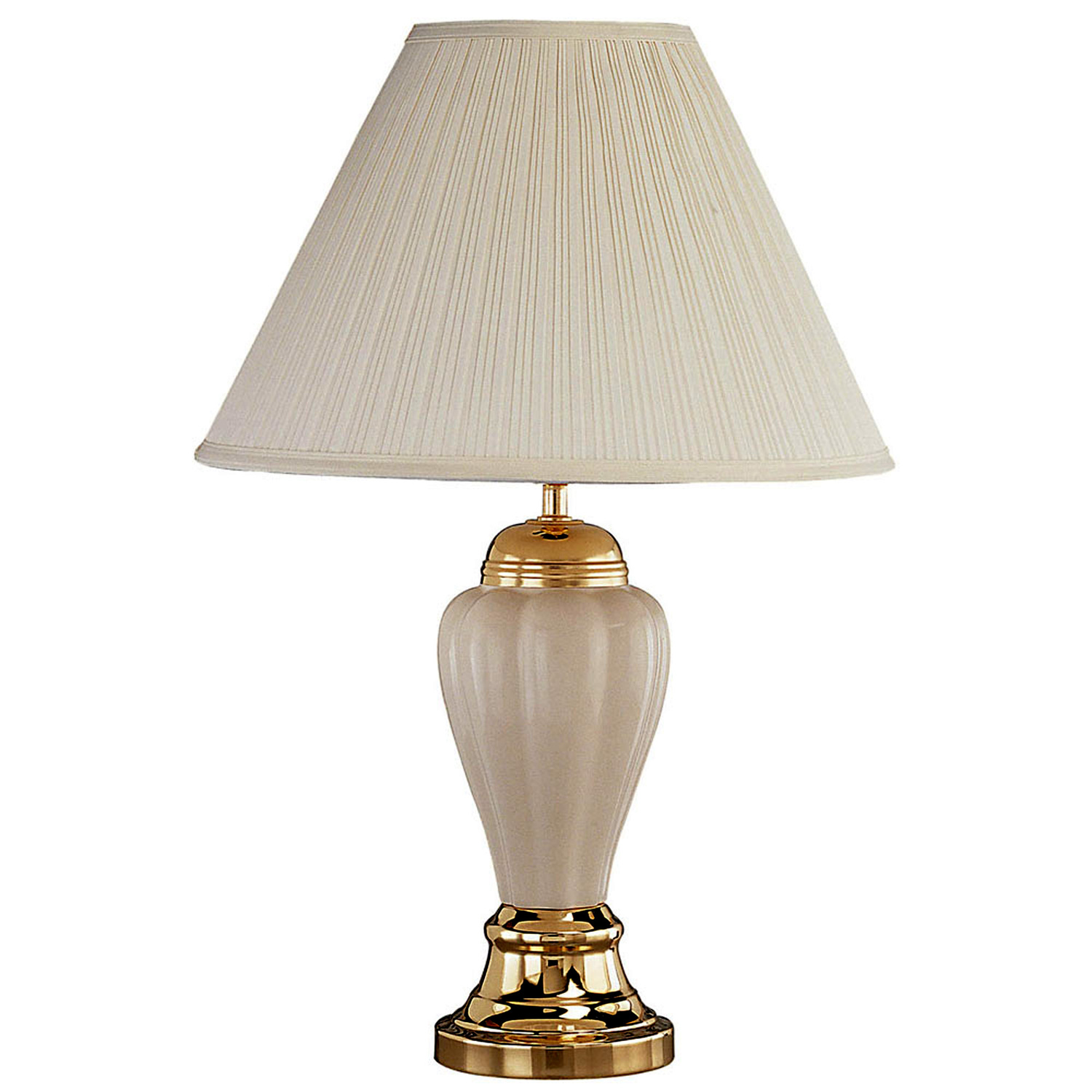 ORE International 27" Urn-Shaped Ceramic Table Lamp with Linen Shade in Ivory - image 1 of 2