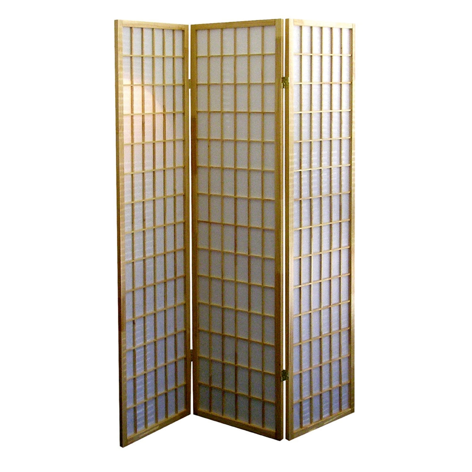 Natural Wood Shoji 3-Panel Folding Room Divider