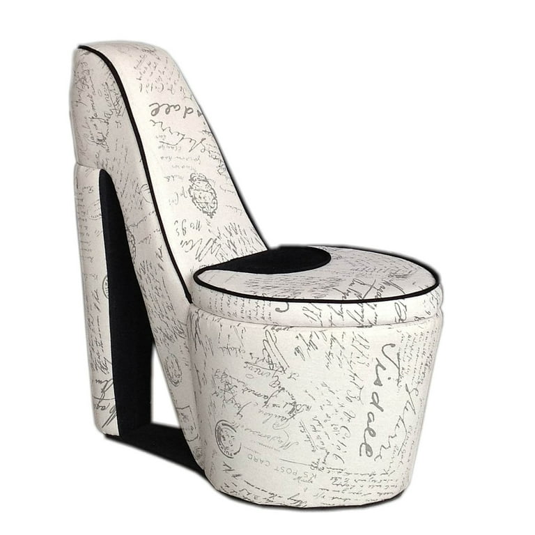 High heel shoe cheap chair with storage
