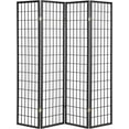 ORE International 4Panel Shoji Screen Room Divider, Black