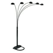 ORE International 5 Arms Arch Floor Lamp, Black