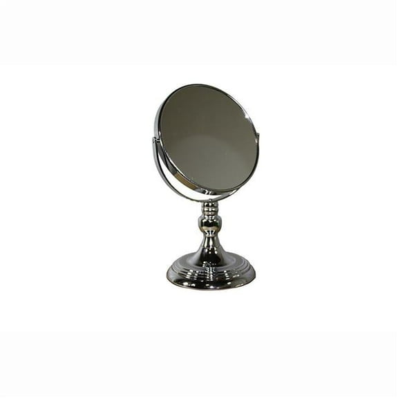ORE International 6.5" Diameter Chrome Make-Up Mirror, x7 magnification, Silver finish