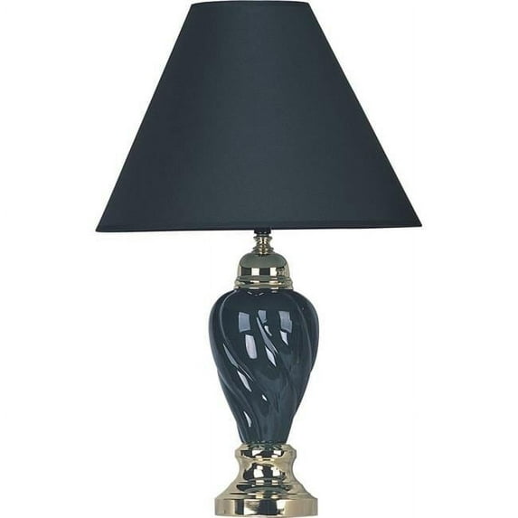 Ore International 6116BK 22 Ceramic Table Lamp - Black
