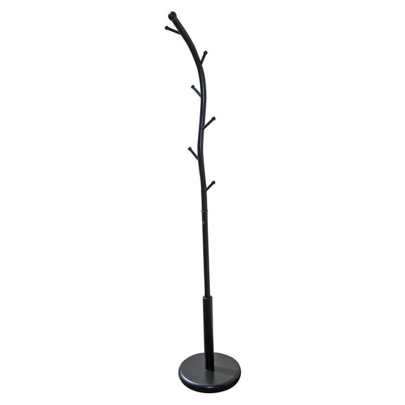 71" Tall Metal Standing Coat Rack with Black finish