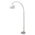 thumbnail image 1 of ORE International 6937SN Modern Silver Arc Floor Lamp on White Marble Base, 76-Inch Height, 1 of 2