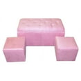 thumbnail image 1 of 3-Piece Storage Bench and 2 matching Ottomans, Pink, 1 of 3