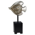 thumbnail image 1 of 17" Tall Polyresin Decorative Fish Figurine "Vine" with Silver finish, 1 of 2