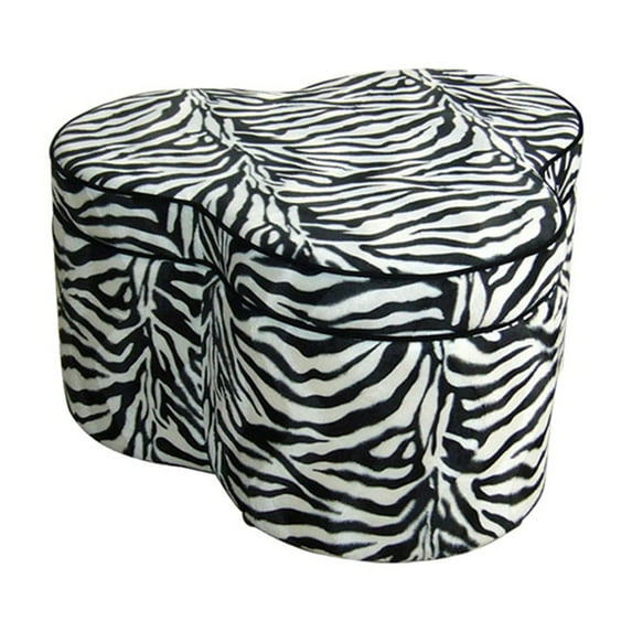 ORE International 17.5"H Zebra Storage Ottoman W/ 3 Seating