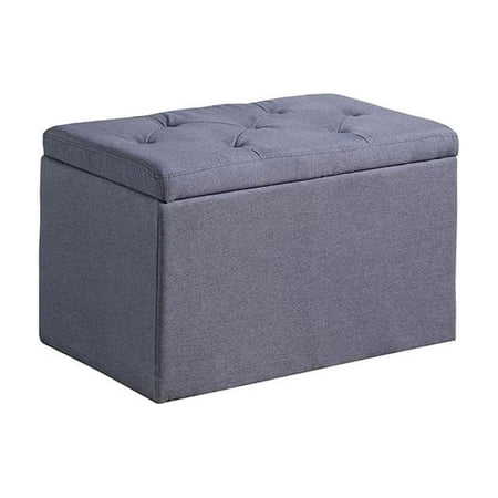 ORE International 18.5" Polyurethane Shoe Storage Bench with Tufted in Gray