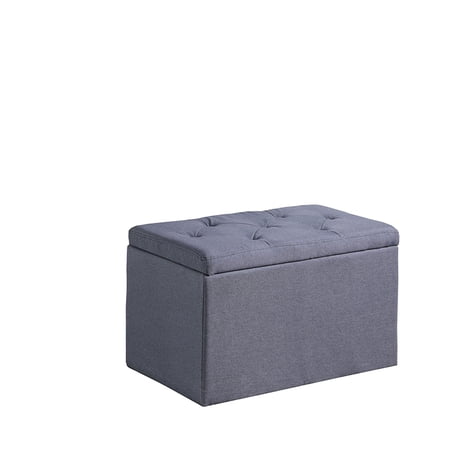 ORE international, Inc. 18.5" In Dove Gray Shoe Tufted Gauze Storage Bench