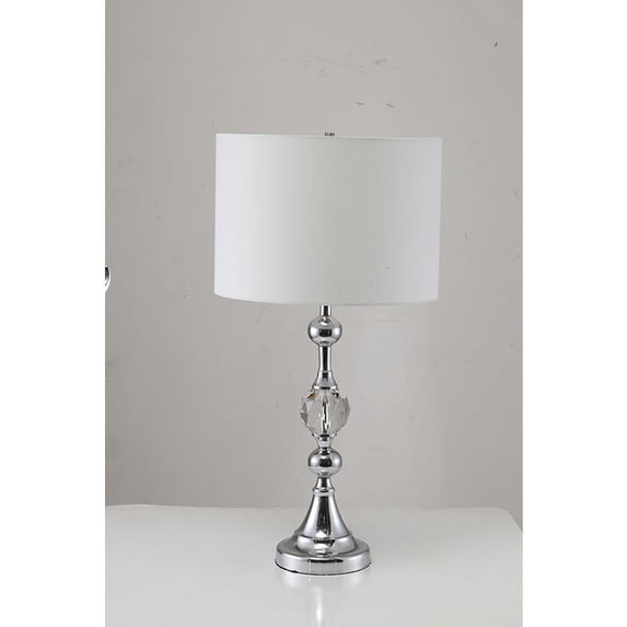 ORE international, Inc. 29.5" In Leona Crystal And Chrome Table Lamp W/ Outlet