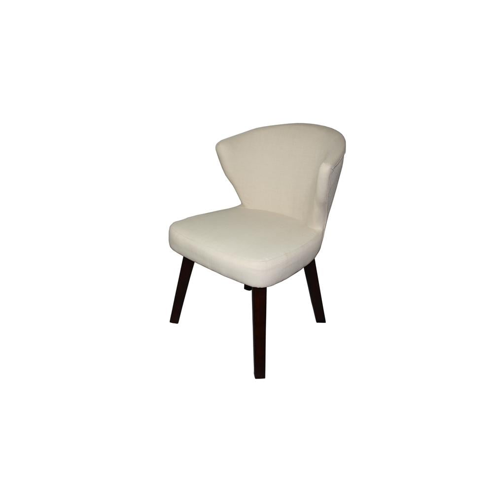 Elegant Off-White Linen Upholstered Parsons Side Chair