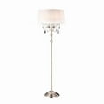 thumbnail image 1 of ORE International 62" Tall Metal Floor Lamp with Crystal Accents in Silver/White, 1 of 3