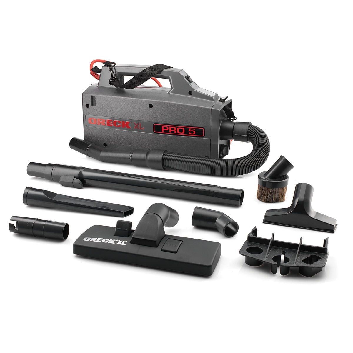 Gray Compact Handheld Bagless Vacuum Cleaner with Attachments