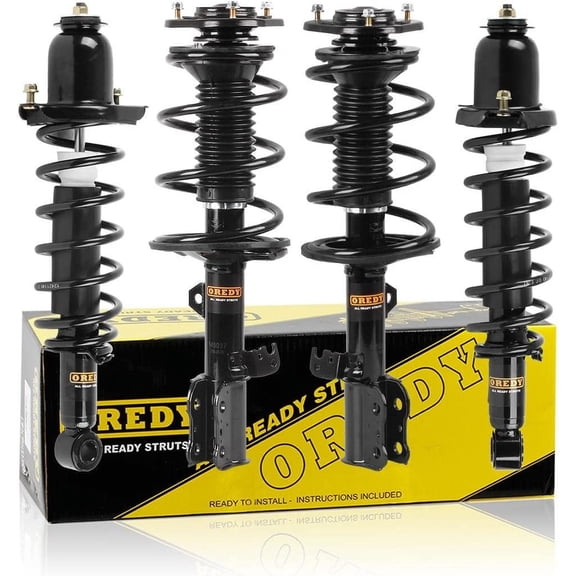 OREDY 4PCS Front Rear Struts Assembly w/Coil Spring Replacement for 2003-2008 Toyota Corolla Excl. XRS - 172114 172115 171373