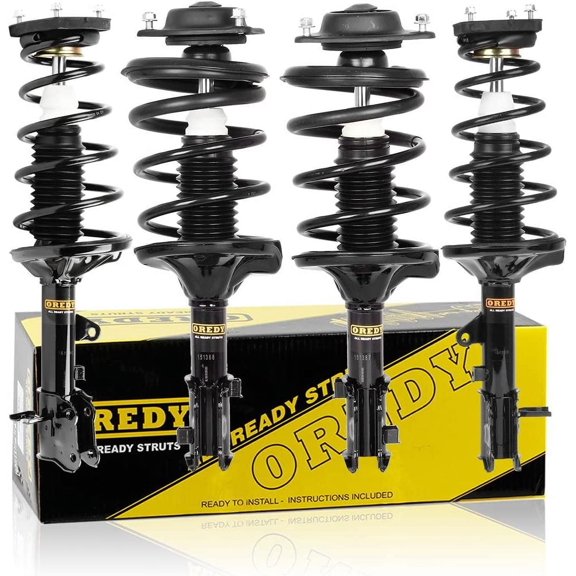 OREDY Full Set 4PCS Front Rear Right Left Struts with Coil Spring Suspension Assembly for 2000-2006 Hyundai Elantra - 171404 171405 171407 171406