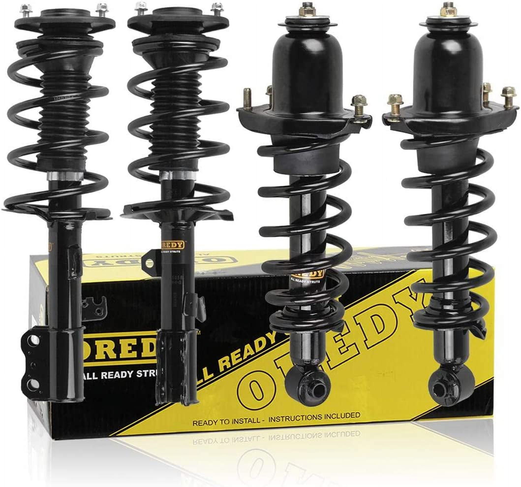 Oredy Struts Front And Rear Shocks Struts With Coil Spring Assembly Set