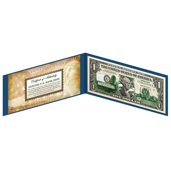 OREGON State $1 Bill *Genuine Legal Tender* U.S. One-Dollar Currency *Green*
