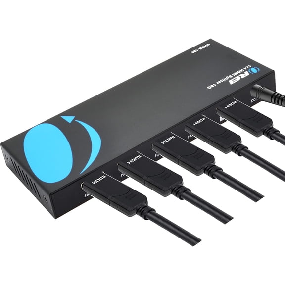 OREI 1 in 4 Out HDMI Splitter 4K @60Hz 2.0 HDMI Splitter 2 Ports with Full Ultra HDCP 2.2 (UHDS-104)