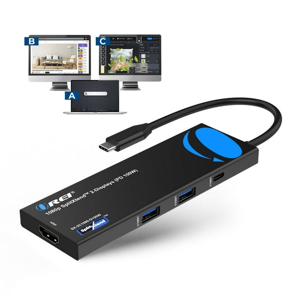 OREI 1080p SplitXtend 2-Displays (PD 100W) - (SX-2C1080-D100W)