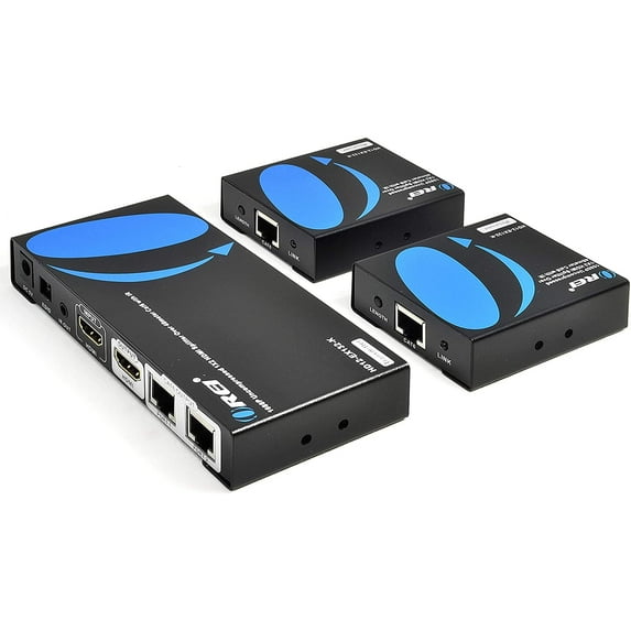 OREI 1X2 HDMI Extender Splitter Over Single CAT6/7 Cable Uncompressed 1080P With IR Remote EDID - Up to 132 Ft - Loop Out (HD12-EX132-K)