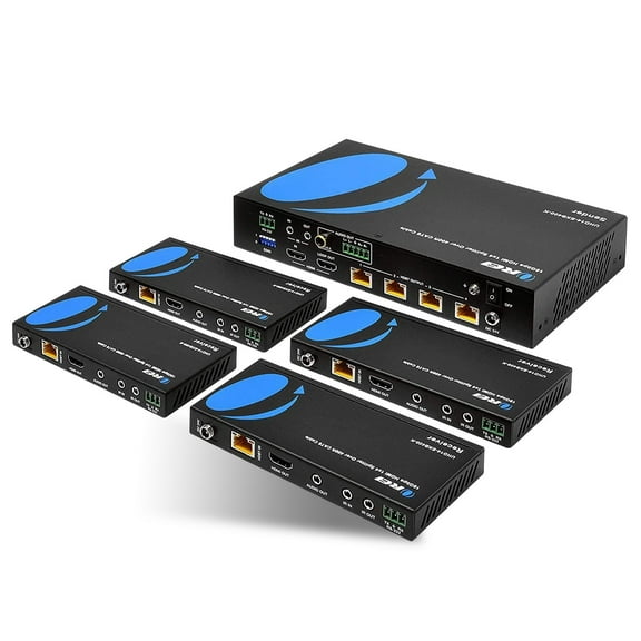 OREI 1x4 HDMI Extender Splitter HDBaseT 4K Over Single Cable CAT6/7 4K@60Hz With IR Remote (UHD14-EXB400-K)