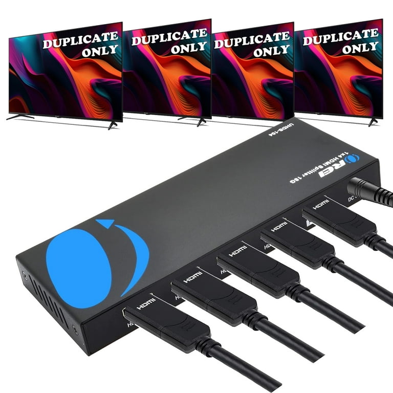 OREI 1x4 HDMI Splitter: UltraHD 4K, EDID, 1-In 4-Out, HD
