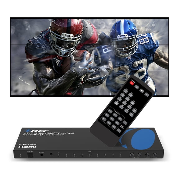 OREI 4K 1-In-9-Out HDMITM Video Wall Controller (Audio Extract) (HDS-31VW)
